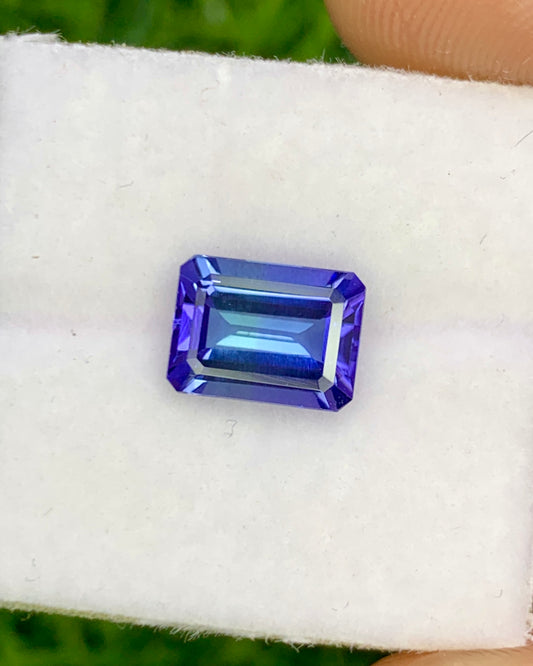 Natural Bi Color Tanzanite 1.84 Carat 8x6 MM Octagon Shape Faceted Gemstone