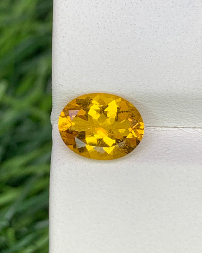Natural Yellow Tourmaline 1.59 Carat 9x7 MM Oval Shape Faceted Gemstone 