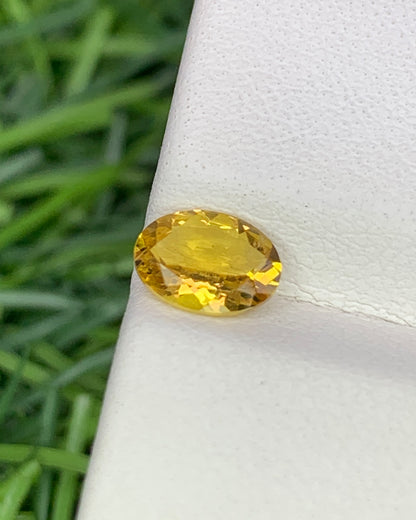 Natural Yellow Tourmaline 0.63 Carat 7x5 MM Oval Shape Faceted Gemstone 