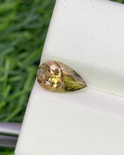 Natural Bi Color Tourmaline 1.31 Carat 10x5.7 MM Pear Shape Faceted Gemstone