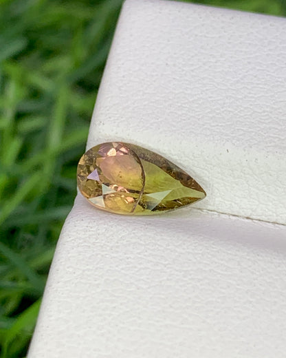 Natural Bi Color Tourmaline 1.31 Carat 10x5.7 MM Pear Shape Faceted Gemstone