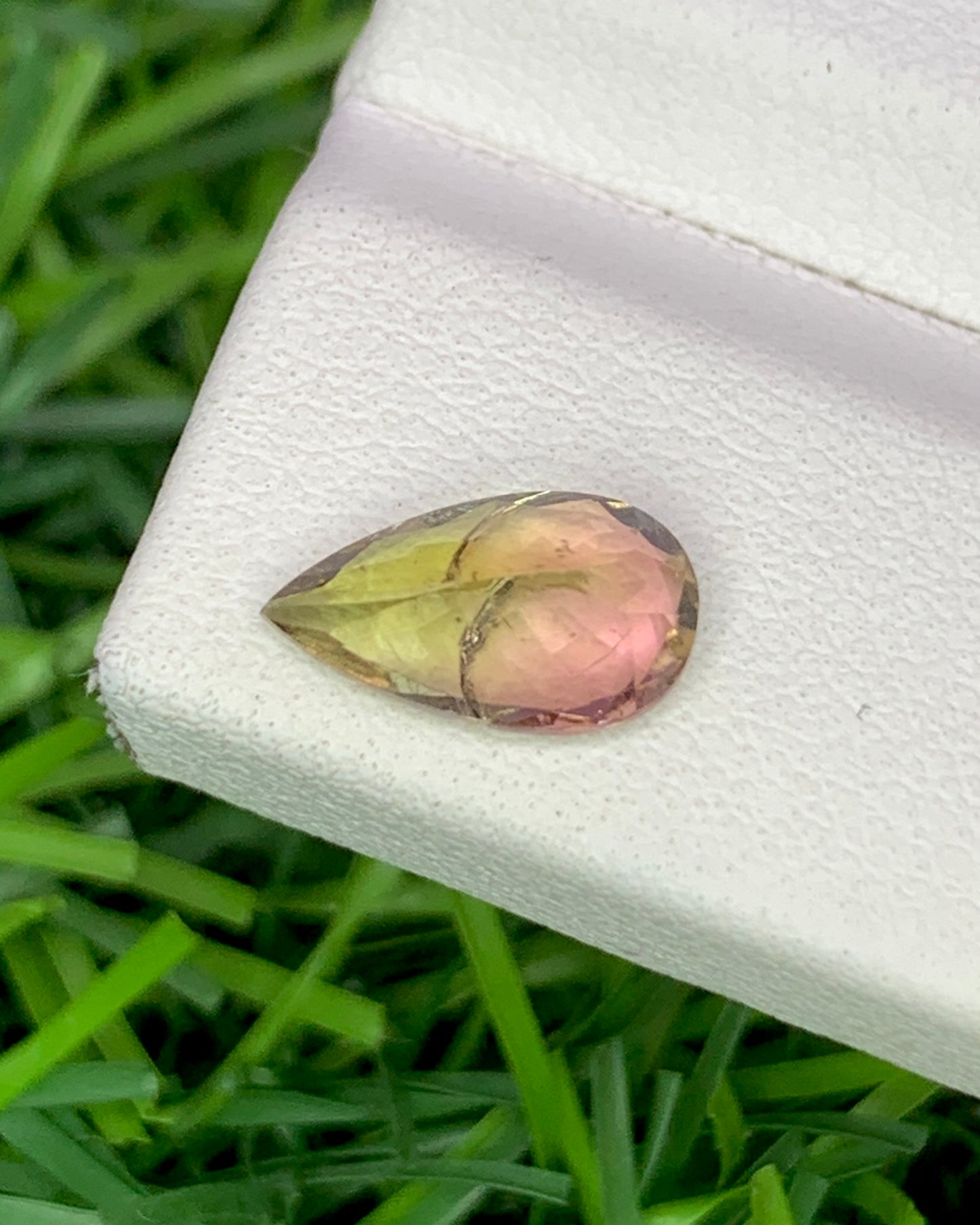 Natural Bi Color Tourmaline 1.31 Carat 10x5.7 MM Pear Shape Faceted Gemstone