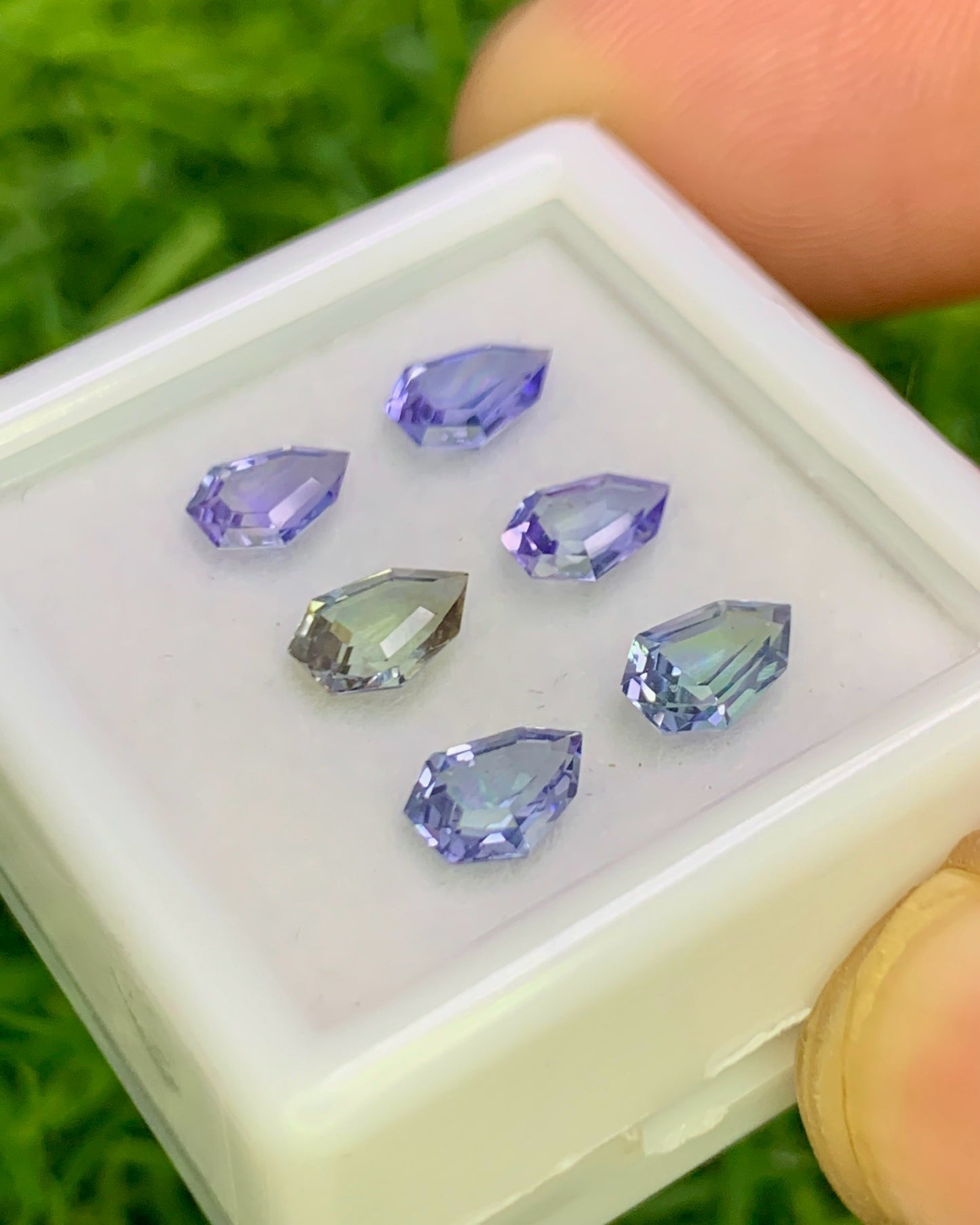 Natural Bi Color Tanzanite Lot 2.25 Carat Mix Size Fancy Shape Faceted Gemstone 6 Piece Lot