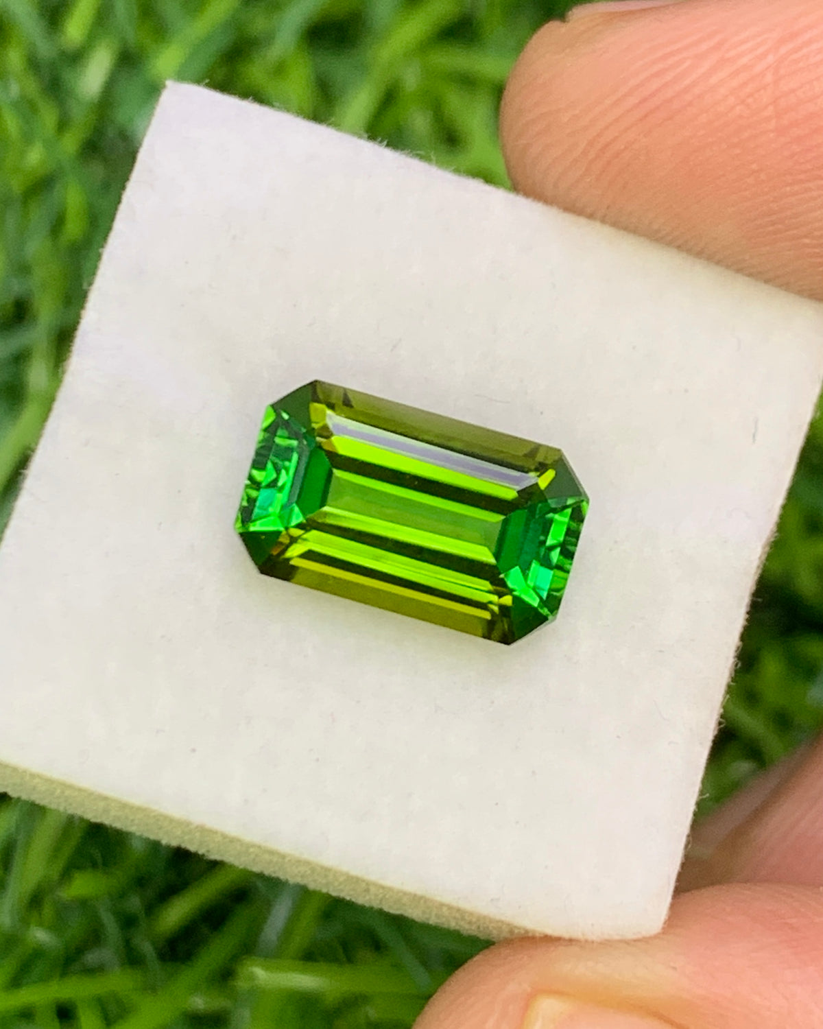Natural Green Tourmaline 3.09 Carat 11.4x6.9 MM Octagon Shape Faceted Gemstone 