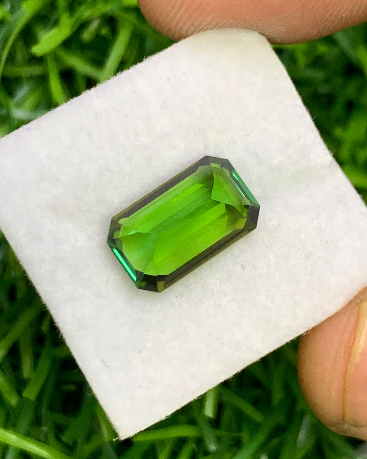 Natural Green Tourmaline 3.09 Carat 11.4x6.9 MM Octagon Shape Faceted Gemstone 