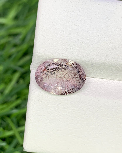 Natural Super Seven 1.87 Carat 10.6x7.6 MM Oval Shape Faceted Gemstone with 7 Crystals Healing Stone Seven Chakra Melody Stone