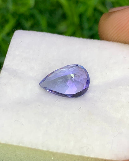 Natural Purple Tanzanite 1.58 Carat 9x6 MM Pear Shape Faceted Gemstone