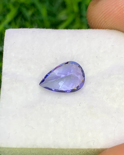 Natural Purple Tanzanite 1.58 Carat 9x6 MM Pear Shape Faceted Gemstone