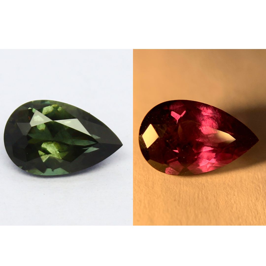 Natural Color Change Garnet 1.25 Carat 8.6x5.5 MM Pear Shape Faceted Gemstone