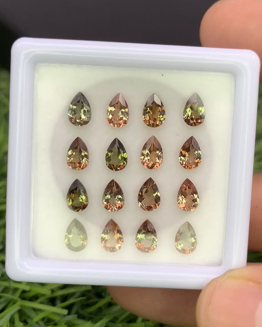 Natural Bi Color Andalusite Lot 6x4 MM Pear Shape Faceted Gemstone Lot 