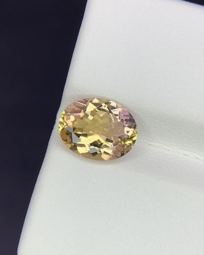 Natural Bi Color Tourmaline 1.79 Carat 9x7 MM Oval Shape Faceted Gemstone