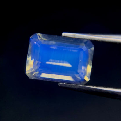 Natural Blue Fire Rainbow Moonstone 2.56 Carat 10x7.1 MM Octagon Shape Faceted Gemstone