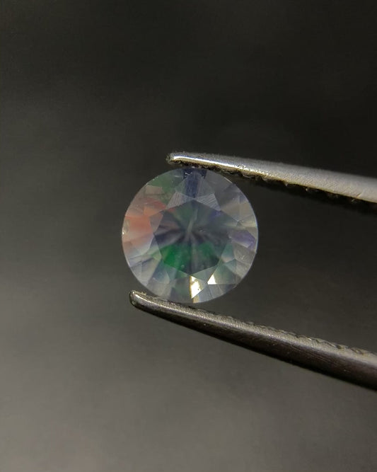 Natural Rare Water Opal 0.38 Carat 5.3x5.3 MM Round Shape Faceted Water Fire Opal