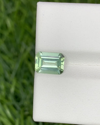 Natural Mint Green Tourmaline 1.38 Carat 8x6 MM Octagon Shape Faceted Gemstone