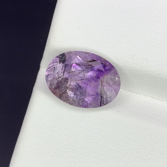 Natural Super Seven 2.80 Carat 11.3x8.3 MM Oval Shape Faceted Gemstone with 7 Crystals Healing Stone Seven Chakra Melody Stone