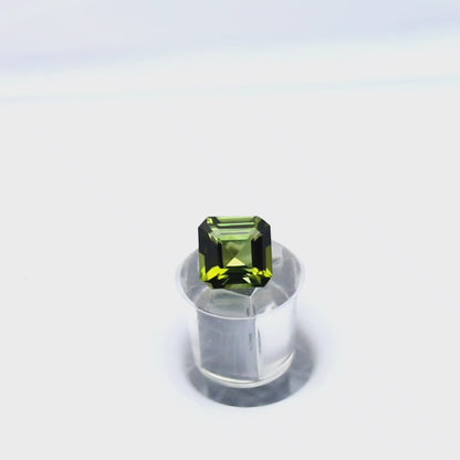 Natural Green Tourmaline 0.88 Carat 6x6 MM Octagon Shape Faceted Gemstone