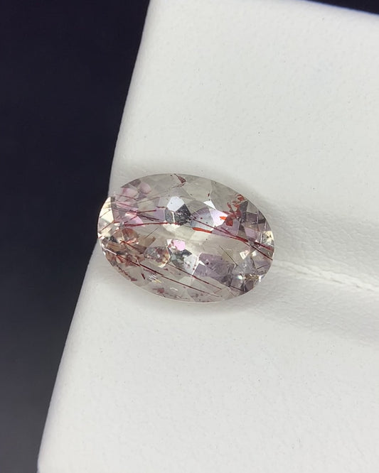 Natural Super Seven 2.91 Carat 11.3x8 MM Oval Shape Faceted Gemstone with 7 Crystals Healing Stone Seven Chakra Melody Stone