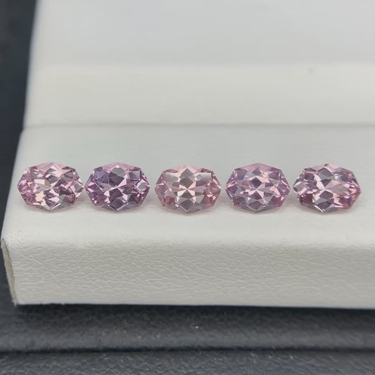 Natural Rare Dragon Garnet / Fluorescent Chromium Vanadium Malaya Garnet Lot 1.70 Carat 5x3.8 MM Fancy Shape Faceted Gemstone 5 Piece Lot