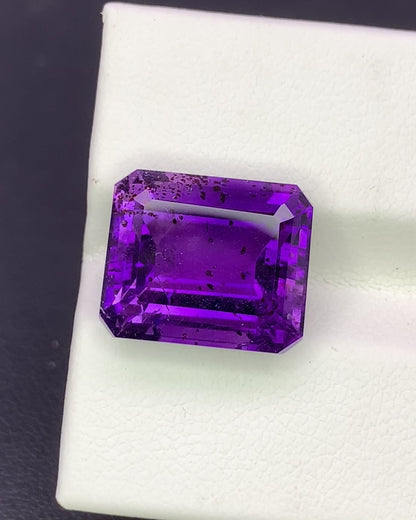 Natural Amethyst Super Seven 9.75 Carat 13.7x11.5 MM Octagon Shape Faceted Gemstone