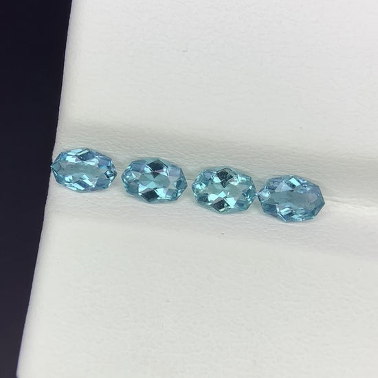 Natural Indicolite Tourmaline Lot 0.91 Carat5x3.5 MM (Approx) Fancy Shape Faceted Gemstone 4 Piece Lot 