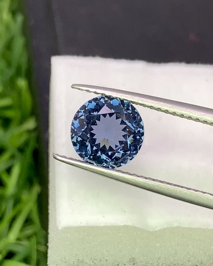 Natural Blue Spinel 2.72 Carat 8.1x8.1 MM Round Shape Faceted Gemstone