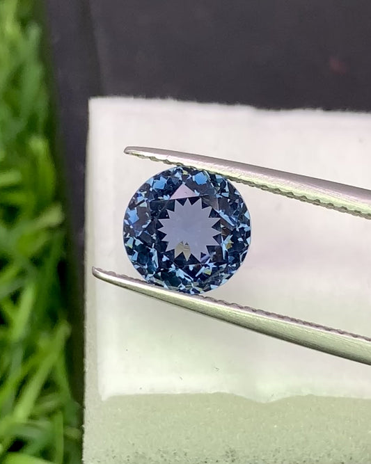 Natural Blue Spinel 2.72 Carat 8.1x8.1 MM Round Shape Faceted Gemstone