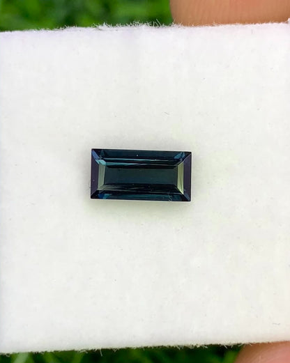 Natural Indicolite Tourmaline 0.81 Carat 8x4 MM Baguette Shape Faceted Gemstone