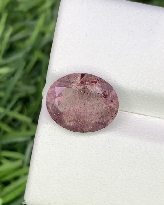 Natural Super Seven 3.16 Carat 11x9 MM Oval Shape Faceted Gemstone with 7 Crystals Healing Stone Seven Chakra Melody Stone