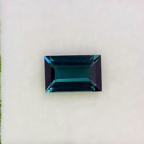 Natural Blue Tourmaline 1.57 Carat 9.1x6 MM Baguette Shape Faceted Gemstone