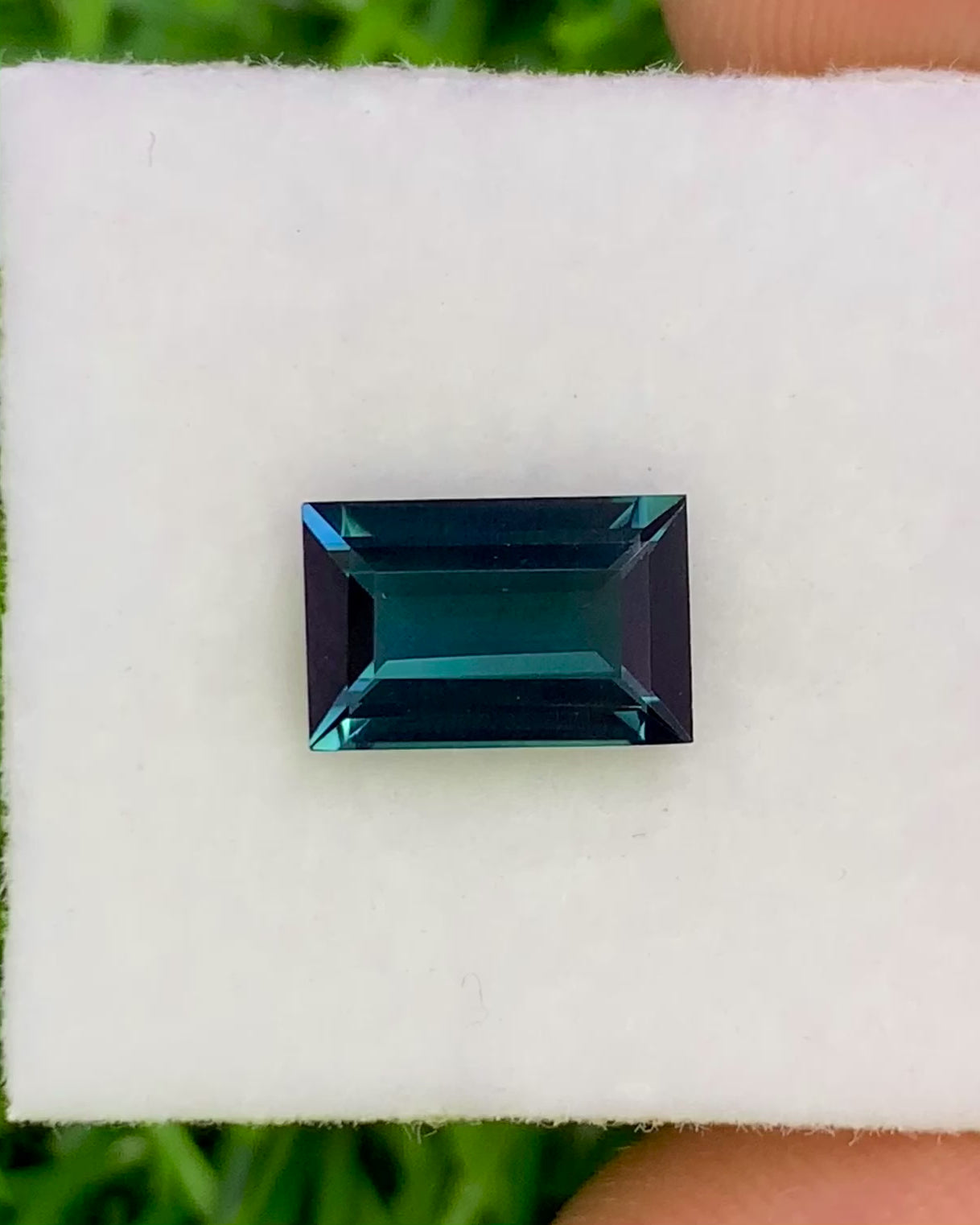 Natural Blue Tourmaline 1.57 Carat 9.1x6 MM Baguette Shape Faceted Gemstone