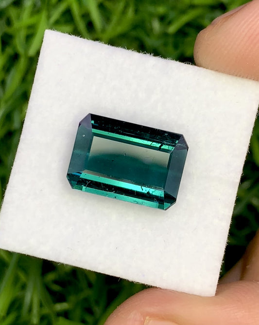 Natural Indicolite Tourmaline 4.82 Carat 12.5x8.7 MM Octagon Shape Faceted Gemstone