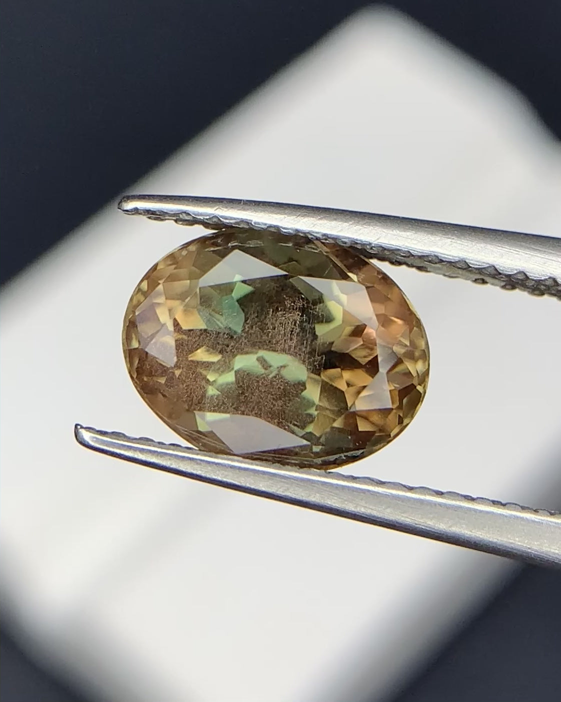 Natural Bi Color Oregon Sunstone 1.91 Carat 9x7 MM Oval Shape Faceted Gemstone
