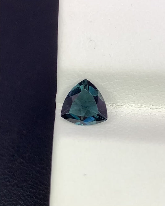 Natural Indicolite Tourmaline 0.65 Carat 6.1x6.1 MM Trillion Shape Faceted Gemstone