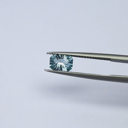 Natural Aquamarine 0.92 Carat 7.5x5.5 MM Concave Cut Faceted Gemstone