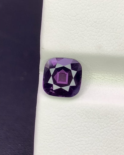 Natural Purple Spinel 2.12 Carat 7.5x7.4 MM Cushion Shape Faceted Gemstone