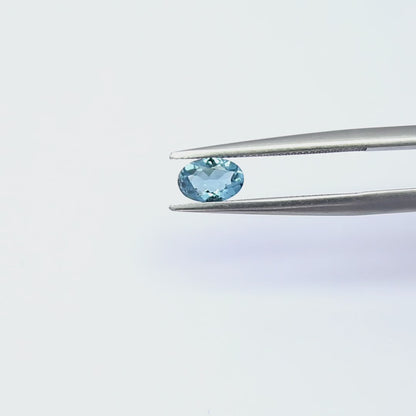 Natural Blue Tourmaline 0.42 Carat 6x4 MM Oval Shape Faceted Gemstone