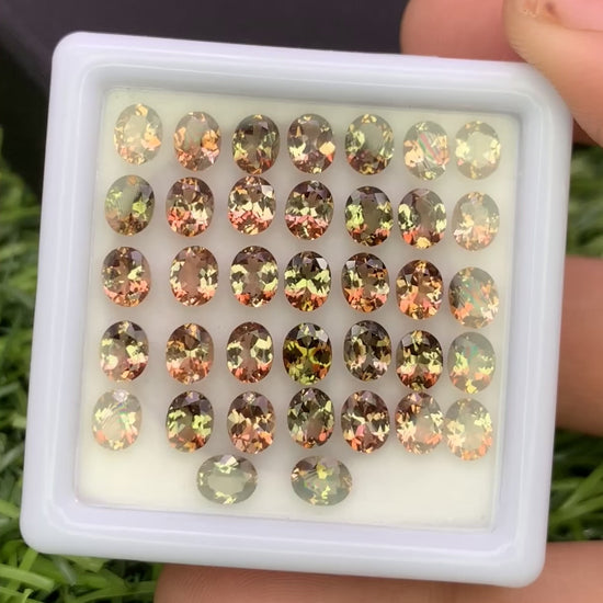 Natural Bi Color Andalusite Lot 5x4 MM Oval Shape Faceted Gemstone Lot 