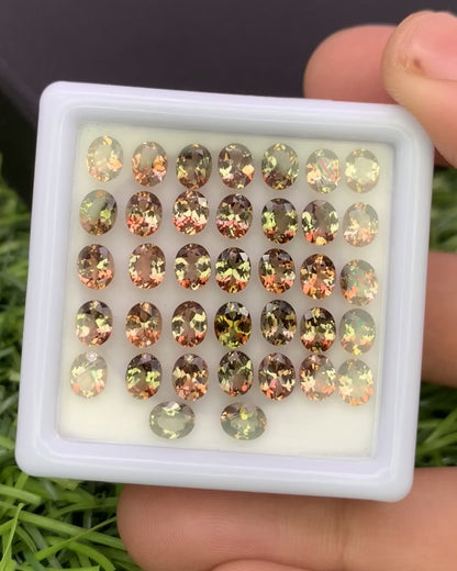 Natural Bi Color Andalusite Lot 5x4 MM Oval Shape Faceted Gemstone Lot 