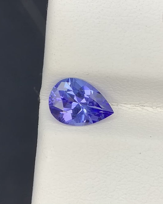 Natural AA Blue Tanzanite 0.98 Carat 8.1x5.7 MM Pear Shape Faceted Gemstone
