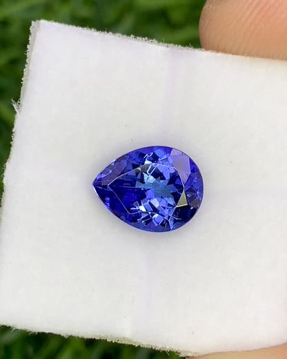 Natural Bi Color Tanzanite 2.02 Carat 9.2x7.2 MM Pear Shape Faceted Gemstone