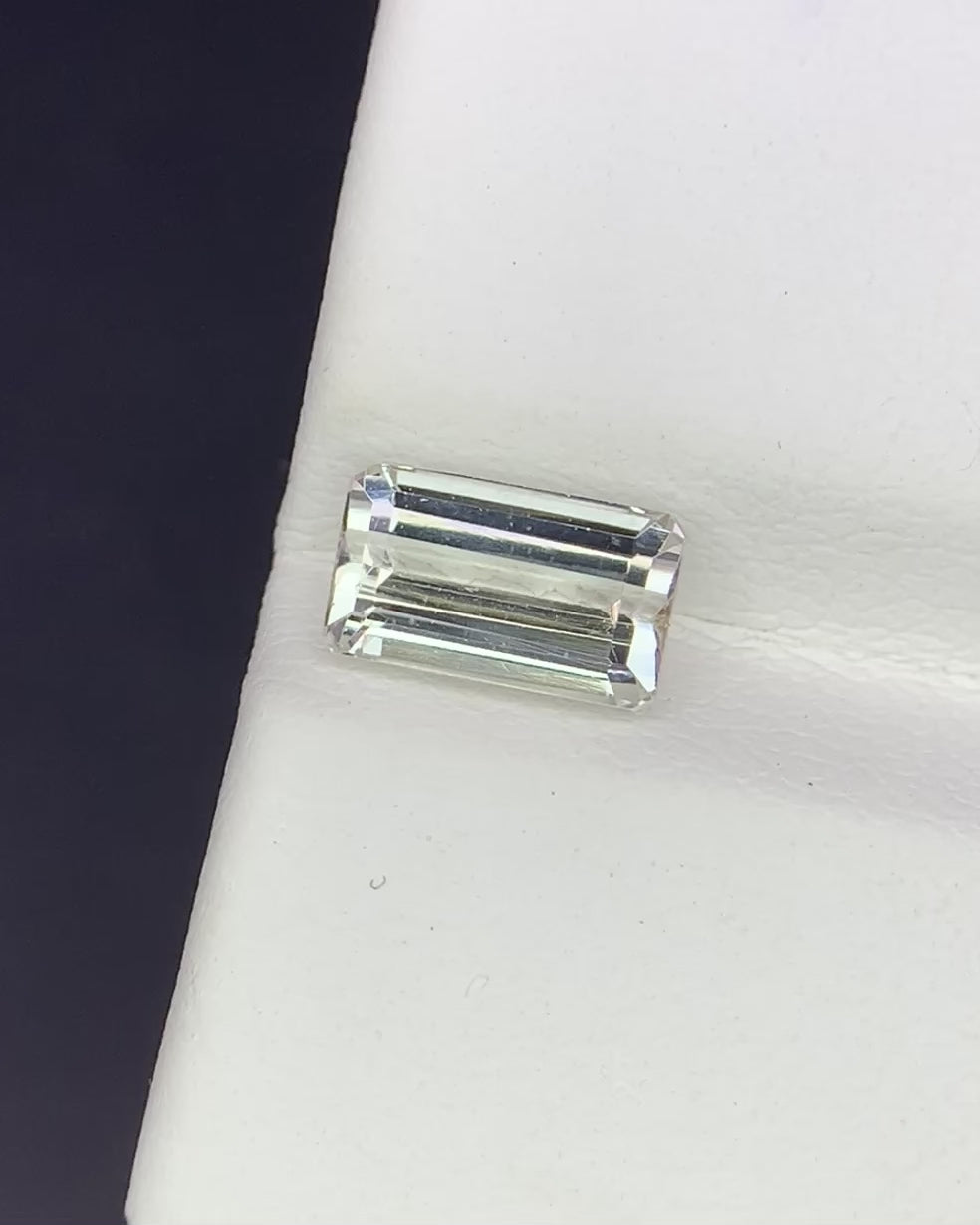 Natural Achroite Tourmaline 1.50 Carat 8.1x4.7 MM Octagon Shape Faceted Gemstone 