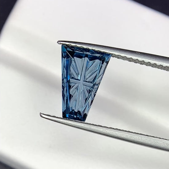 Natural London Blue Topaz 2.07 Carat 10.4x7.4 MM Fancy Shape Starbrite Cut Faceted Gemstone 