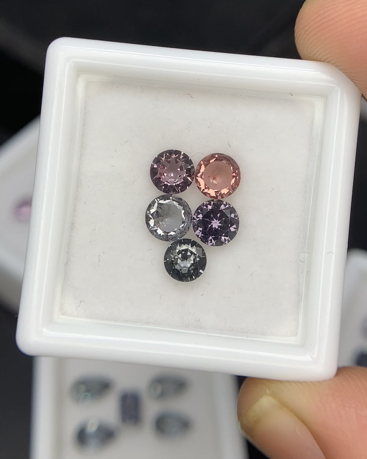 Natural Multi Color Spinel 1.67 Carat Mix Sze Round Shape Faceted Gemstone 5 Piece Lot 