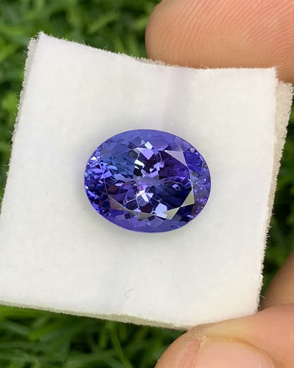 Natural Bi Color Tanzanite 5.21 Carat 12x9.7 MM Oval Shape Faceted Gemstone