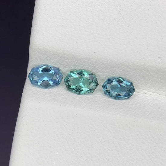 Natural Indicolite Tourmaline Lot 0.66 Carat5x3.5/4.8x3.3 MM Fancy Shape Faceted Gemstone 2 Piece Lot