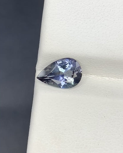 Natural Unheated Bi Color Tanzanite 0.98 Carat 8.6x5.8x3.4 MM Pear Shape Faceted Gemstone