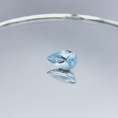 Natural Aquamarine 2.35 Carat 12x7.3 MM Pear Shape Faceted Gemstone