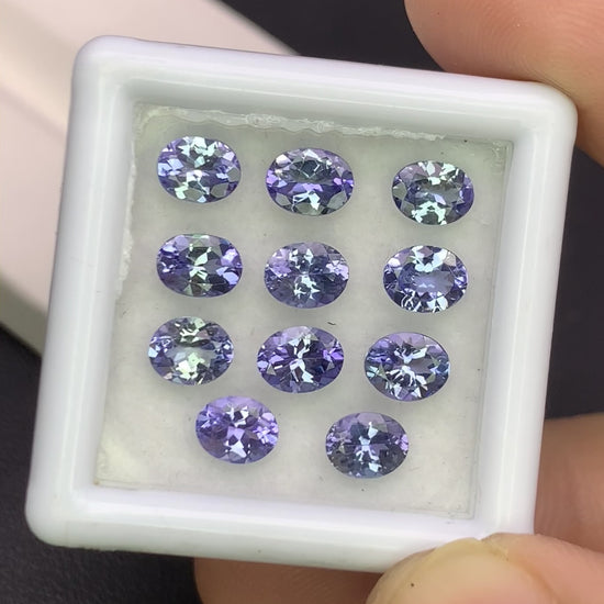 Natural Bi Color Tanzanite Lot 4.20 Carat 5x4 MM Oval Shape Faceted Gemstone 11 Piece Lot