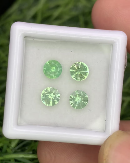 Natural Rare Kornerupine Lot 1.82 Carat 5x5 MM Round Shape Faceted Gemstone 4 Piece Lot