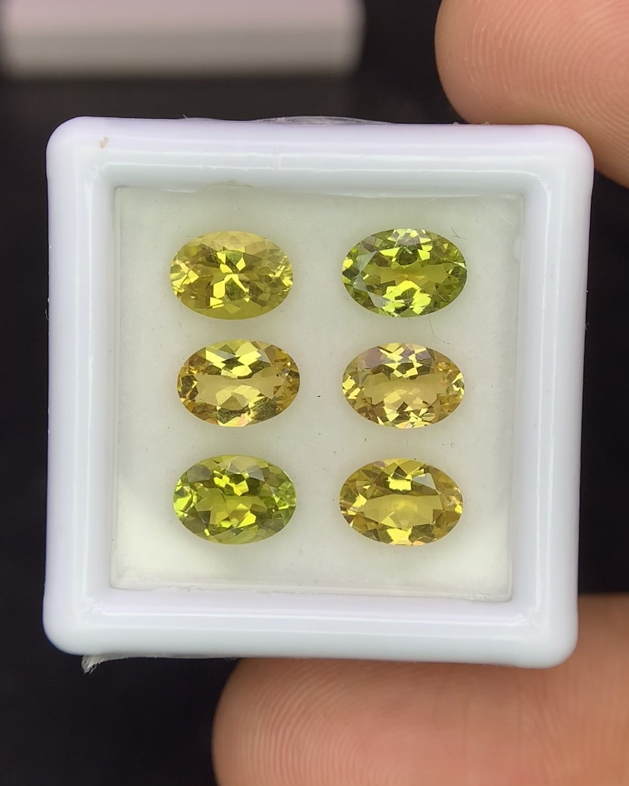 Natural Canary Tourmaline Lot 4.30 Carat 7x5 MM Oval Shape Faceted Gemstone 6 Piece Lot